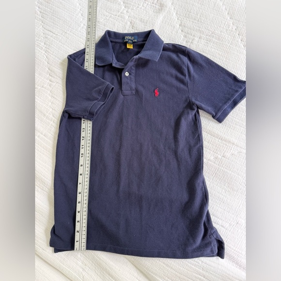 Polo Ralph Lauren Boys Navy Polo Shirt L (14-16) Red Pony Logo - Picture 7 of 7